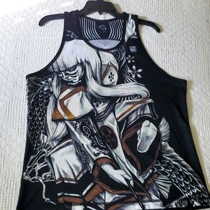 RARE INK N BURN Graphic Tank Top Samurai